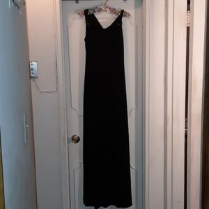 Calvin Klein Sz. 4 knit long black column gown